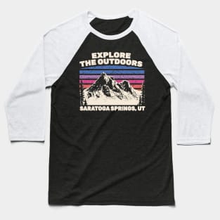 Saratoga Springs - retro emblem Baseball T-Shirt